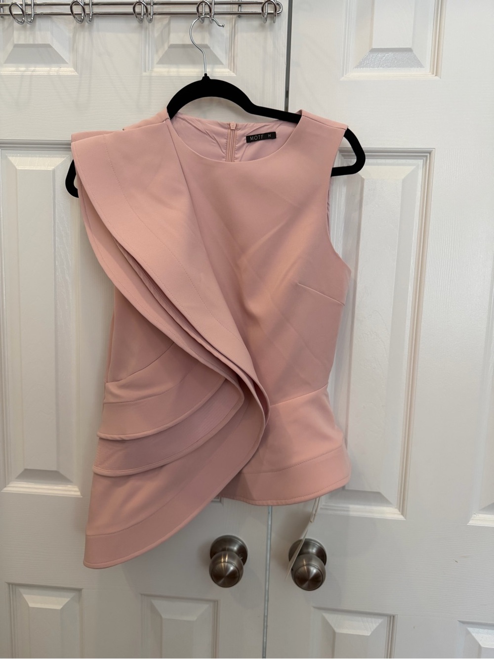 MOTF Dusty Pink Asymmetrical Ruffle Top